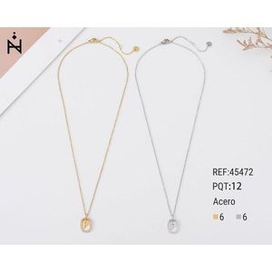Collana con Ciondolo a Forma di Lettera P con Diamante 10x15Cm, Catena per Collo, Gioielli alla Moda in Acciaio Oro e Argento - Product Image 1
