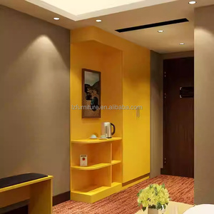 Muebles de Dormitorio de Hotel de 3 Estrellas Personalizados y Económicos, Juego Completo para Habitación Doble con Mesitas de Noche, Cabecera, Mueble para TV, Estantes y Armario - Product Image 3