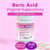 Capsules d'acide borique et suppositoires de soin Yoni en gros, spécialement formulés pour l'hygiène féminine, le contrôle des odeurs et l'équilibre du pH