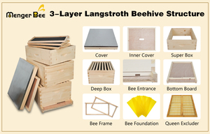 New Hot Sale Unassembled China Fir <b>Wooden</b> Honey Bee Hive Boxes Bee Farm Beekeeping Bee House Home - Product Image 5