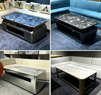 Table de bar LED avec logo personnalisé, table VIP professionnelle pour KTV, table basse avec changement de couleur RVB et structure en acier inoxydable