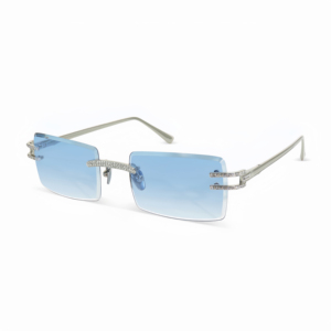 <span class=keywords><strong>Lunettes</strong></span> de soleil rectangulaires de luxe sans monture avec diamants <span class=keywords><strong>Swarovski</strong></span> pour hommes et femmes, logo personnalisé, <span class=keywords><strong>lunettes</strong></span> de soleil tendance sans cadre - Product Image 1