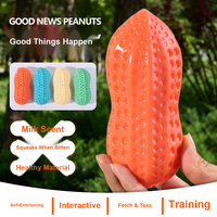 Jouet à mâcher couineur pour chien, design cacahuète, en caoutchouc durable, jouet de massage dentaire, réduit l'ennui pour l'entraînement et les jeux de rapport du chien