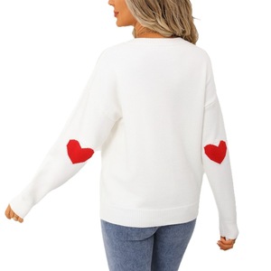Nuovo Arrivo Autunno/Inverno 2026: Maglione Pullover Jacquard da <span class=keywords><strong>Donna</strong></span> con Motivo a Cuore Grande, Felpa Lavorata a Maglia - Product Image 5