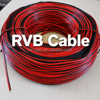 Câble d'alimentation LED RVB rouge et noir 2026 en promotion, câble en cuivre flexible à 2 conducteurs pour bande lumineuse et alimentation basse tension, 100m/rouleau