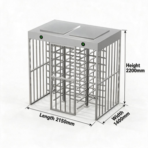 Torniquete de seguridad de doble canal de altura completa para control de acceso, puerta de entrada de acero inoxidable antipersonas que siguen tras el sujeto que va delante - Product Image 4