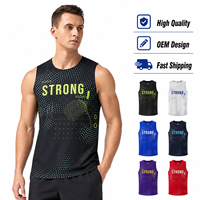 Débardeur de sport personnalisé avec logo OEM, perforé, léger, à séchage rapide, respirant, avec ventilation en maille, pour la course à pied et la salle de sport, pour hommes
