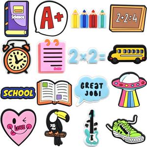 Recién llegado, papelería de aprendizaje, zuecos de amuletos de Pvc, para volver a la escuela, estudiantes, temporada de apertura escolar, encantos de zapatos de zuecos para zuecos - Product Image 2