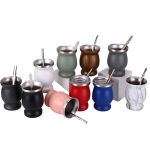 Tasse à maté en acier inoxydable à double paroi de 8 oz, personnalisable en gros, avec paille Bombilla, pour thé et café d'Amérique du Sud - Product Image 2