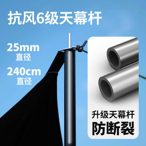 Outdoor black vinyl tarpaulin <b>canopy</b> camping <b>tent</b>, portable camping <b>tent</b>, rainproof and sunproof black vinyl coating, wholesale. - Product Image 5