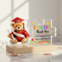 Plaque Souvenir Personnalisée en Acrylique en Forme d'Ours pour Cérémonie de Remise des Diplômes des Enfants, Classe de 2026, Souvenirs Scolaires, Vente en Gros OEM/ODM