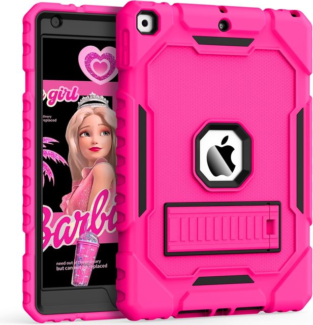 New Arrival Hot Pink Heavy Duty Silicone Rugged Tablet Case for iPad 10.2 Inch Shockproof Protective Cover for iPad 9/8/7th Gen