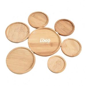 Posavasos Redondos de Bambú Personalizados para Macetas, Ideales con Orificio para Macetas con Forma de Búho, Compatibles con la Mayoría de las Macetas - Product Image 1