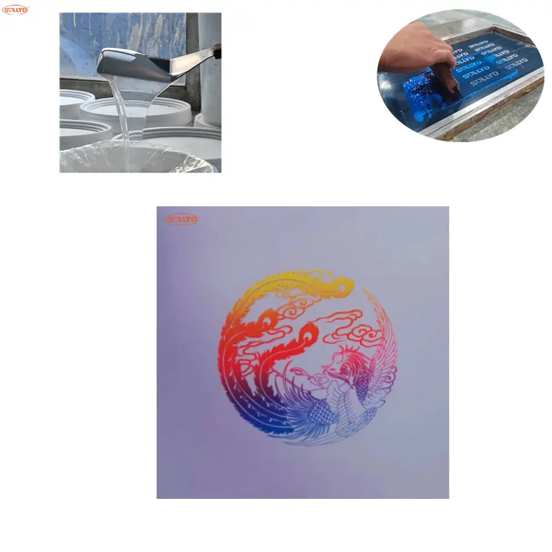 Tinta de silicona termocrómica reactiva solar, tinta textil de impresión con pantalla que cambia de temperatura, dos componentes de fábrica