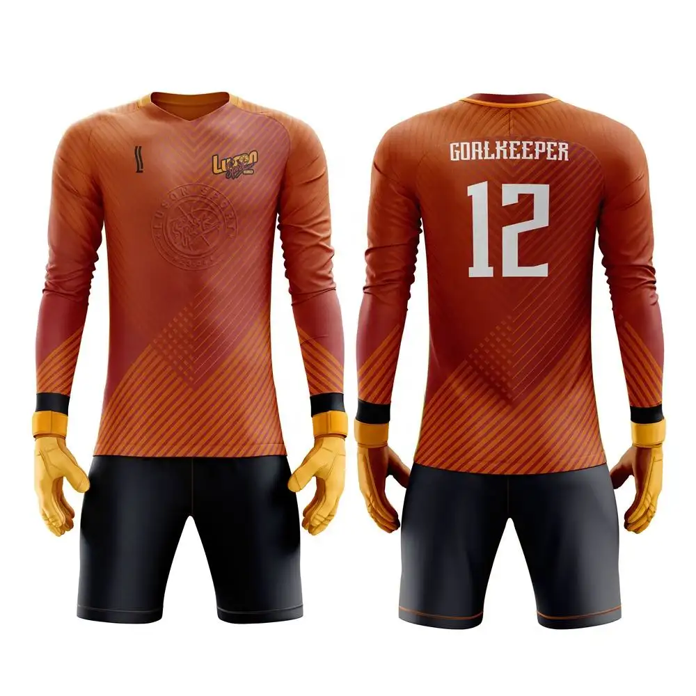 LUSON Wholesale Football Goalkeeper Suit Adult Long Sleeve Competition Training Goalkeeper Custom Jersey Soccer Sets