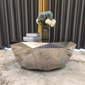 Modern Luxury Home Furniture <strong>Polygon</strong> Design Silver Stainless Steel Coffee <strong>Table</strong> for Living Room Apartment - Product Image 3