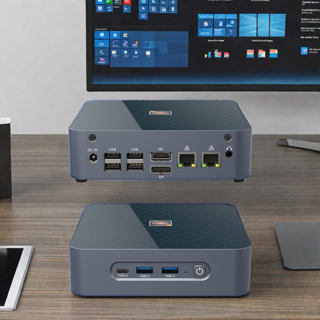 Mini PC AMD DDR5 16G M.2 HD DP TYPE-C Office 2 Ethernet Win 11 Ubuntu Portable Barebone HTPC Micro Game Computadora for Gaming