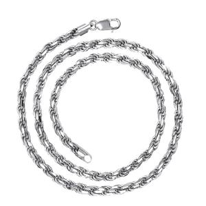 סיטונאי שרשרת חבל מוצק מותאם אישית שרשרת 5.5 מ "מ רודיום 18 קראט שרשרת ציפוי זהב 925 לגברים - Product Image 1