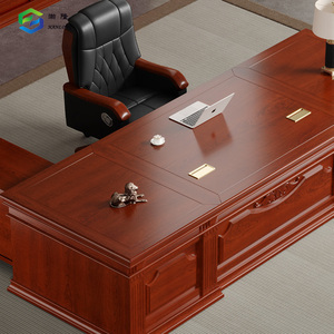 Bàn điều hành Ý sơn bàn CEO sang trọng bàn gỗ rắn văn phòng - Product Image 4