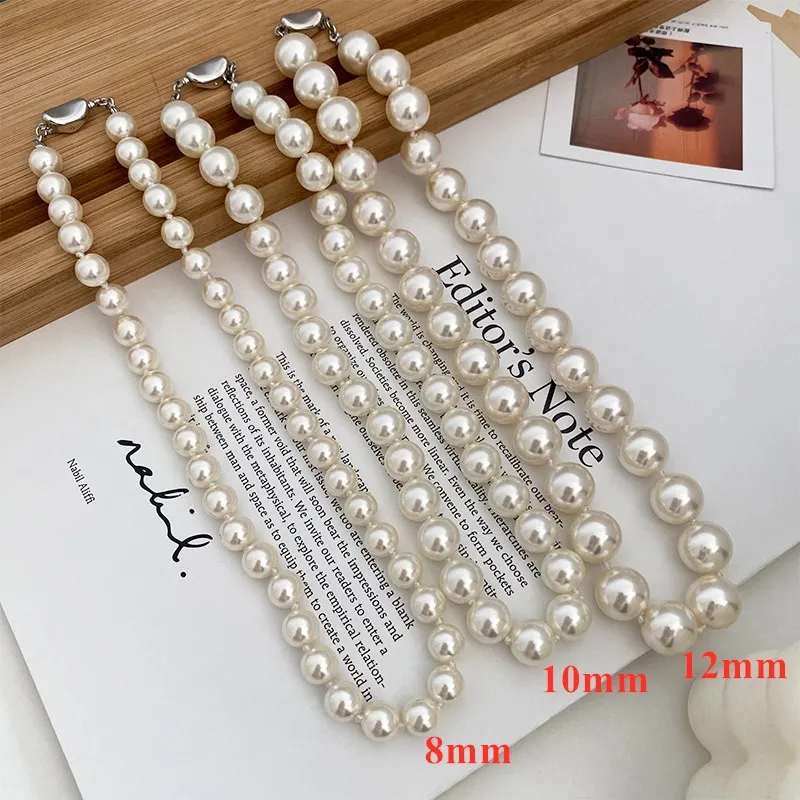 OEM ODM Custom Girls Fashion Luxury Jewelry collana di perle d'imitazione per le donne regalo di nozze collane di perline di perle grigie