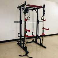 Machine d'entraînement multifonctionnelle en acier pour développation musculaire avec rack à squats pour les bras et les jambes, équipement de fitness réglable