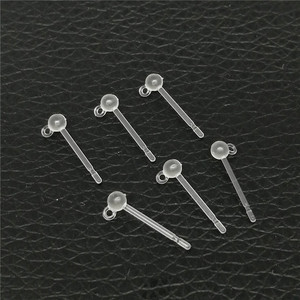 Transparent Resin Earrings With <b>Beaded</b> Pins Ear <b>Needles</b> For DIY Jewelry Making 8mm Size Plastic Material Anno Jewelry - Product Image 4