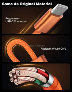 Câble de charge rapide USB-A vers USB-C 60W avec synchronisation de données rapide, tressé en nylon pour <span class=keywords><strong>Apple</strong></span> iPhone 17 16 Pro, compatible CarPlay - Product Image 3