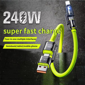 <span class=keywords><strong>C</strong></span>âble de charge rapide 4-en-1 240W 6A <span class=keywords><strong>double</strong></span> <span class=keywords><strong>Type</strong></span> <span class=keywords><strong>C</strong></span> PD 1M 2M <span class=keywords><strong>USB</strong></span> en silicone pour téléphone portable <span class=keywords><strong>USB</strong></span> <span class=keywords><strong>C</strong></span> vers <span class=keywords><strong>C</strong></span> - Product Image 2