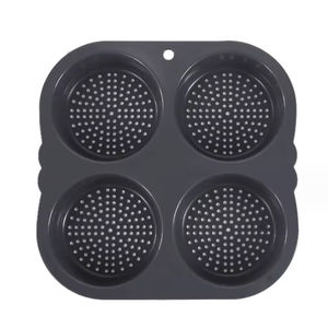 Nouveau design ménager : Moule à hamburger DIY, moule à muffins, moule à pâtisserie en silicone à trous ronds, outil de cuisson pour gâteaux - Product Image 5