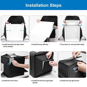 PULUZ <span class=keywords><strong>2025</strong></span> Thiết Kế Mới 40Cm Gấp LED Lightbox 72W 5500K Ảnh Studio Mềm <span class=keywords><strong>Box</strong></span> Set Máy Ảnh Chụp Nhiếp Ảnh Phụ Kiện - Product Image 4