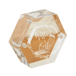 Clair Hexagone Gravé Anneau De Mariage <span class=keywords><strong>Porteur</strong></span> Boîte Bijoux Boucle D'oreille Collier Boîte Bague De Fiançailles Cadeau Acrylique Anneau Boîte - Product Image 1