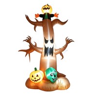 Décoration extérieure gonflable Feidu Modèle 21330 de 2,4 mètres en polyester, sculpture d'air d'Halloween avec lumières LED, citrouille, fantôme, crâne