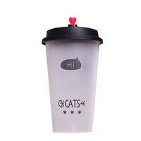 Gobelet jetable en PP écologique pour boissons, thé au lait, jus, design givré par injection, qualité alimentaire, 24 oz, paroi simple, personnalisable, style célébrité des réseaux sociaux