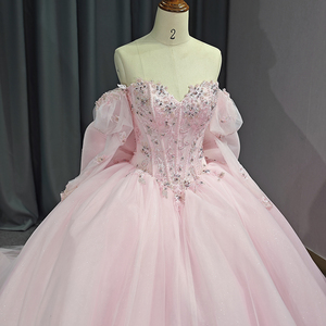 Magnifiques robes de soirée rose pour femmes grandes tailles avec nœud Jancember 6774-1 - Product Image 1