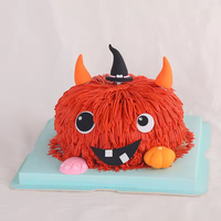 Usine en gros ins petit diable monstre halloween décoration fournitures joyeux anniversaire gâteau toppers ensembles