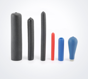 Chanvre noir givré anti-dérapant moyen manchon queue manchon poignée gant PVC plastique enduit acier pelle pelle tube de fibre de verre - Product Image 1