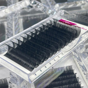 Plateaux de marque privée d'extension de cils en cachemire Meilleurs extensions de cils de volume russe Extensions de cils foncés en <span class=keywords><strong>velours</strong></span> de soie de <span class=keywords><strong>velours</strong></span> - Product Image 5