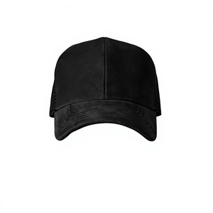 Gorra Trucker Negra de Malla de 6 Paneles, Ajustable, Unisex, Estilo Casual, para Adultos, Primavera/Verano - Product Image 1