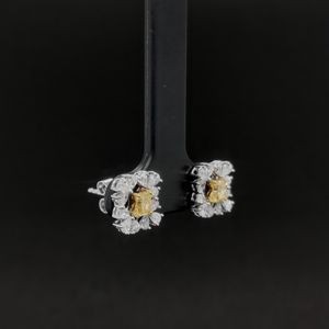 ต่างหูอัญมณีสีเหลือง18K สำหรับผู้หญิง - Product Image 3