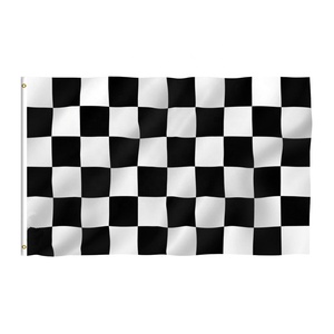 <span class=keywords><strong>Drapeau</strong></span> à carreaux de course <span class=keywords><strong>noir</strong></span> et blanc 3x5 pieds Polyester pour les courses et les événements sportifs - Product Image 6
