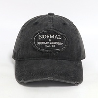 Casquette de baseball non structurée à 6 panneaux en coton délavé et vieilli avec patch brodé personnalisé, pour homme, style décontracté, pour activités de plein air et sport, type « Dad Hat »