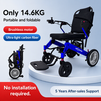 Fauteuil roulant électrique pliable 14,6 kg, léger et portable, avec moteur sans balais, en alliage de magnésium, pour la maison et l'extérieur, amovible