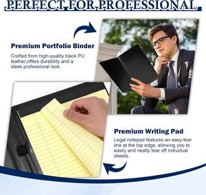 Portafolio de Cuero PU Tamaño Legal 8.5x14 Pulgadas con Bloc de Notas Desprendible, Carpeta Archivadora Hecha en China para Entrevistas, Abogados y Uso Comercial - Product Image 5