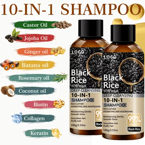 <span class=keywords><strong>Shampoing</strong></span> Antichute Personnalisé en Gros 100g au Riz Noir Bio et Kératine, Nettoyage Profond du <span class=keywords><strong>Cuir</strong></span> <span class=keywords><strong>Chevelu</strong></span>, Hydratant, Doux et Lissant, Logo Personnalisé OEM - Product Image 2
