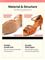 Chaussures de danse latine pour femmes, à bout ouvert, à lanières, à talons hauts, pour la pratique et les spectacles de salsa, tango, bachata