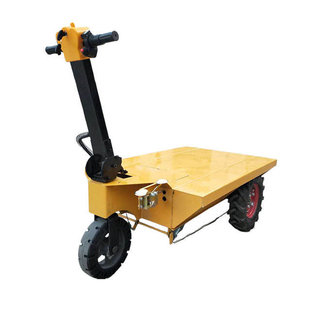 Electric Flat-plate Trolley Electric Hand-push Flat Plate Car Three-wheel Handling and Pulling Brick Truck