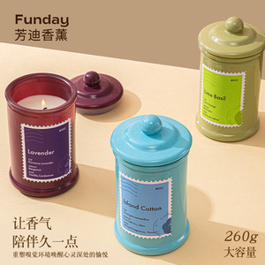Funday Scented Candle Wishing Cup Soy Wax Lavender Island Cotton Lime Basil Aromatherapy Jar Candle - Product Image 3