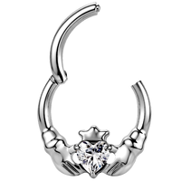 Piercing de nez en titane ASTM F136, bijou de corps tendance, design cœur CZ taille Asscher, style punk, cadeau de mariage et de fiançailles