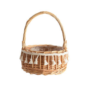 Cesto per Fiori in Rattan Naturale con Manico per Composizioni Floreali e Conservazione - Product Image 5
