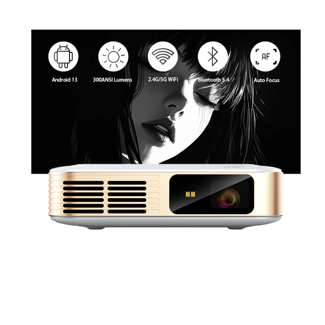 DLP Smart 4K Mini Projector High Brightness Android 13 Dual-Band WiFi Wireless Miracast 3D Home Theater Pocket Proyector
